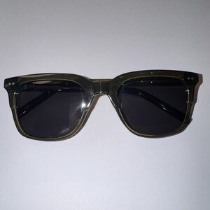 DIFF Eyewear LT DIFF Square Sunglasses Olive Green Frame Black Lenses